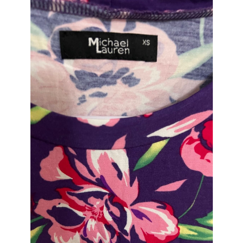 3)) 🔵 REVOLVE Michael Lauren purple and pink floral T shirt Dress XS NWT - Picture 3 of 7